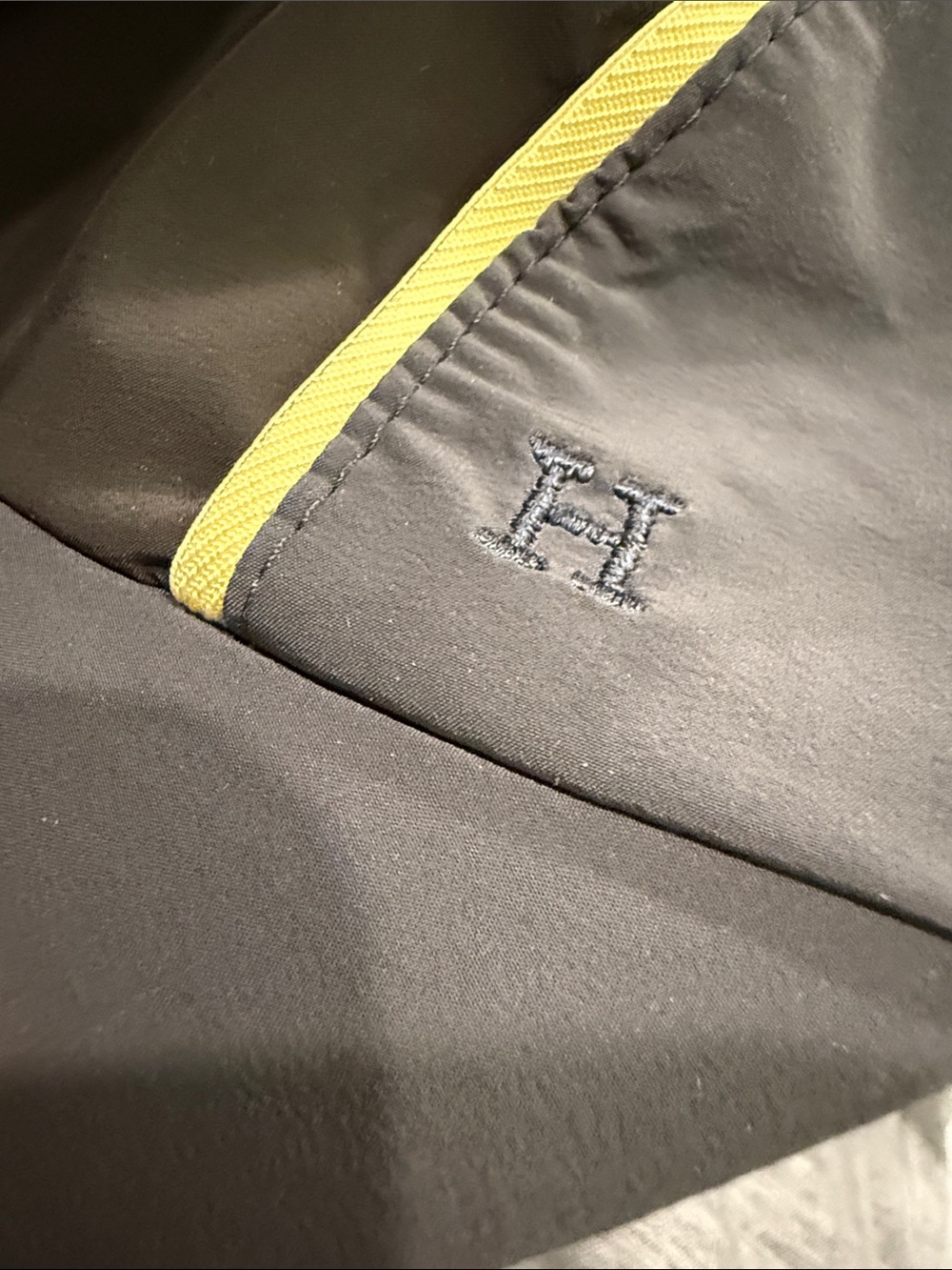 Hermes Black Cap with Yellow Piping